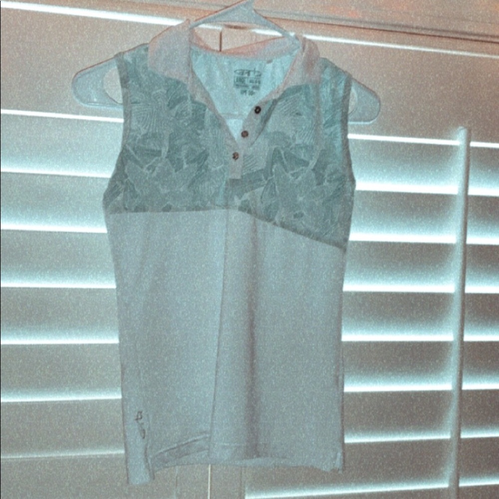 Blue and white girls collared shirt